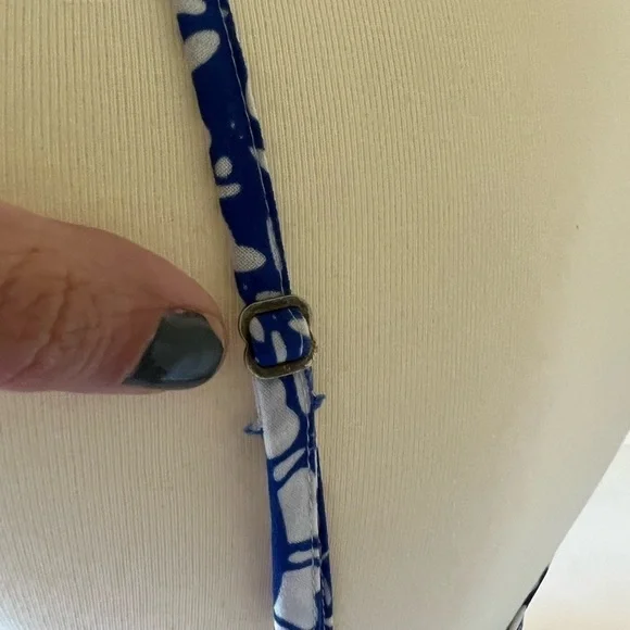 SHOW ME YOUR MUMU royal blue & white floral spaghetti strap mini dress size S - Picture 6 of 9